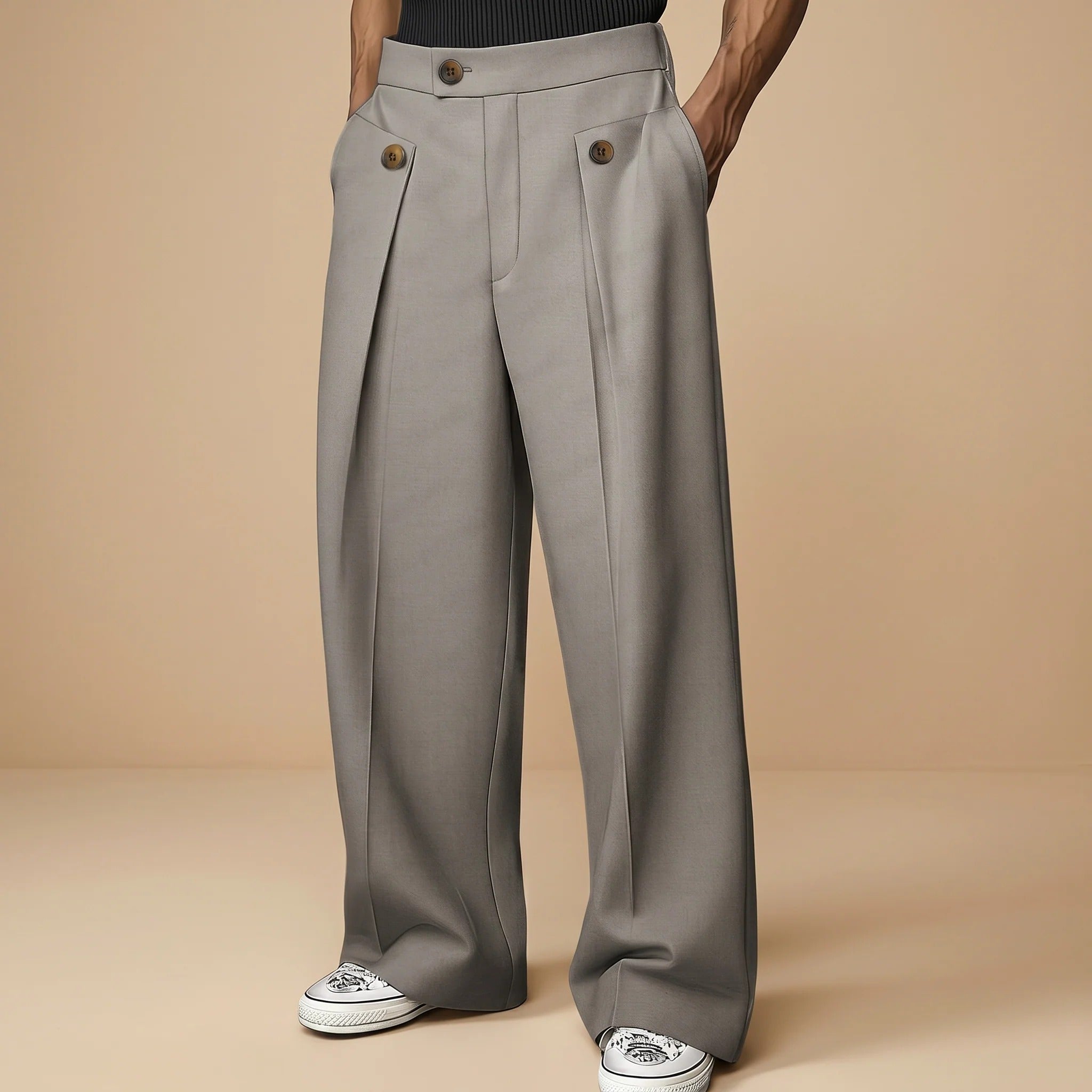 John - Pantalon Chic Large Taille Haute
