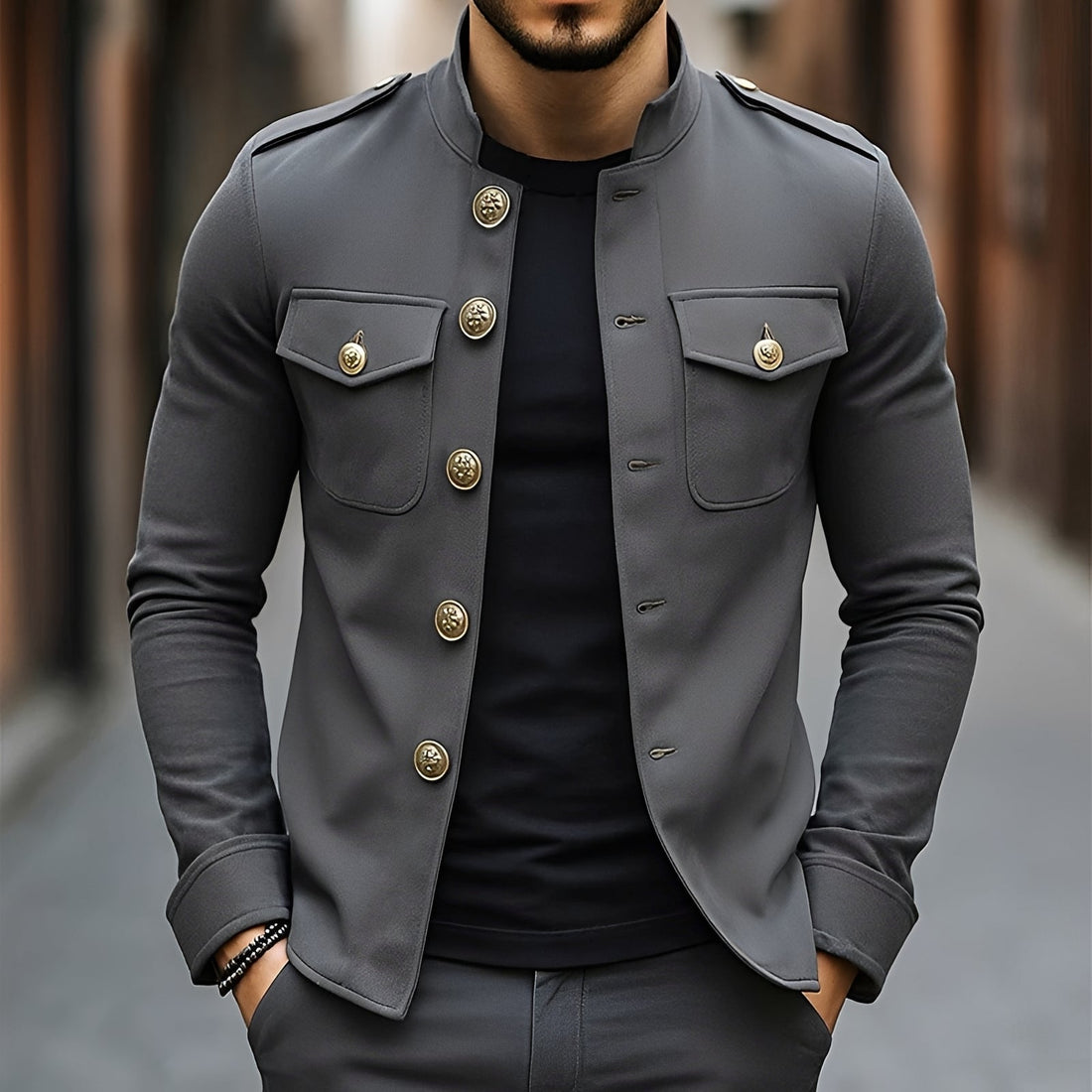 Leighton - Veste à boutons, élégante et décontractée