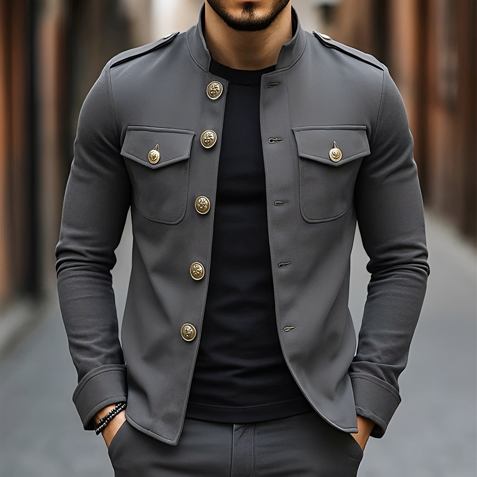 Leighton - Veste à boutons, élégante et décontractée