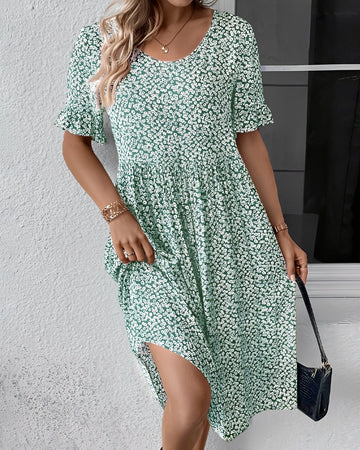 Michaela - Robe Midi à Imprimé Fleuri