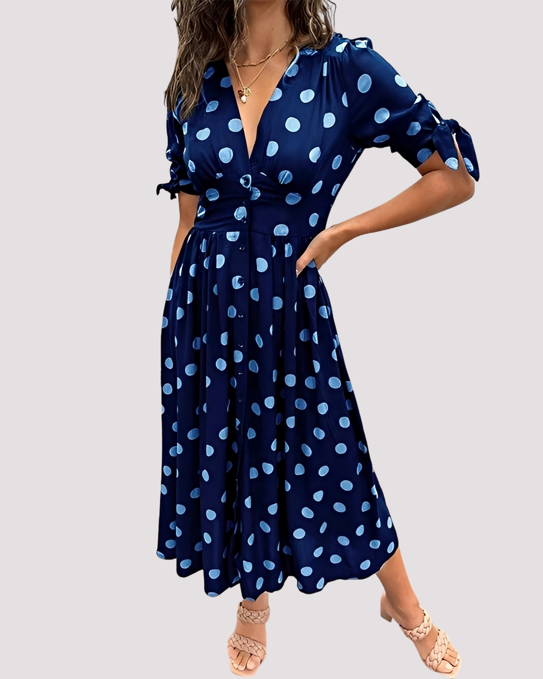Nicole - Robe Élégante à Pois