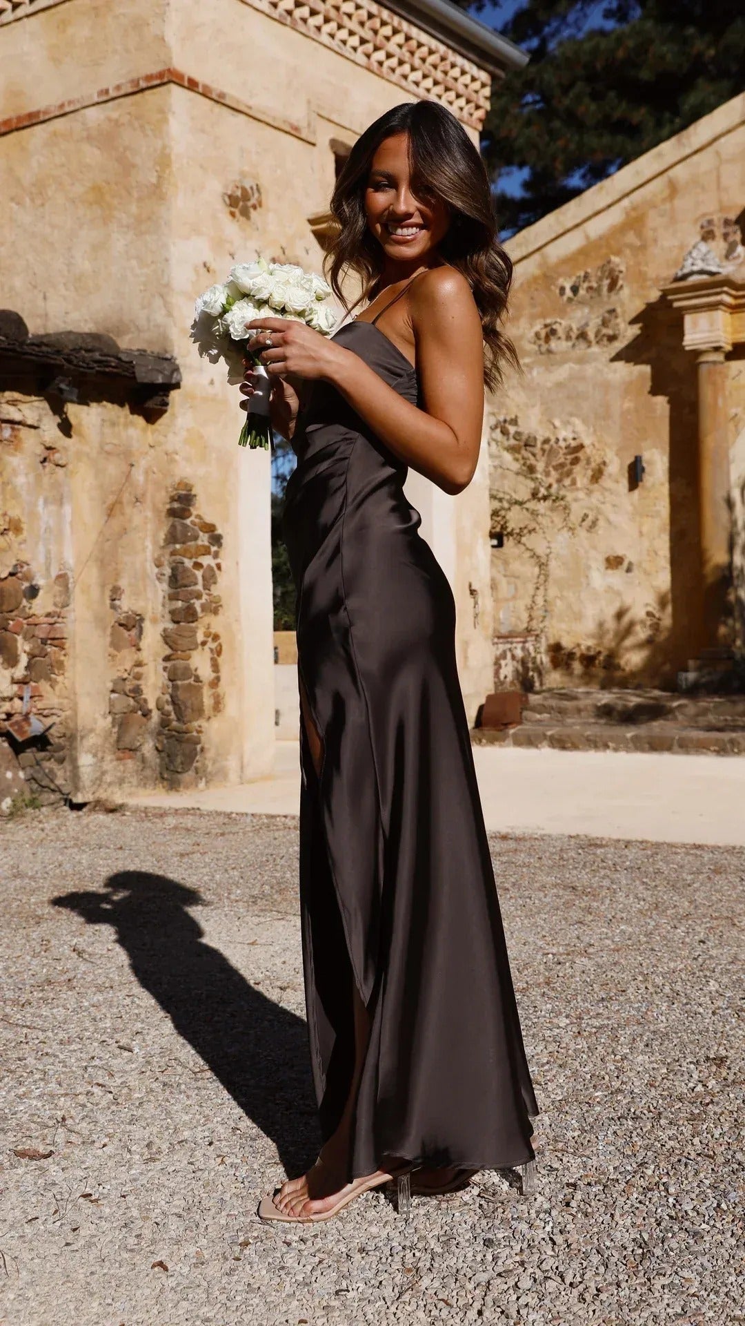 Asha - Robe longue élégante avec ouverture latérale
