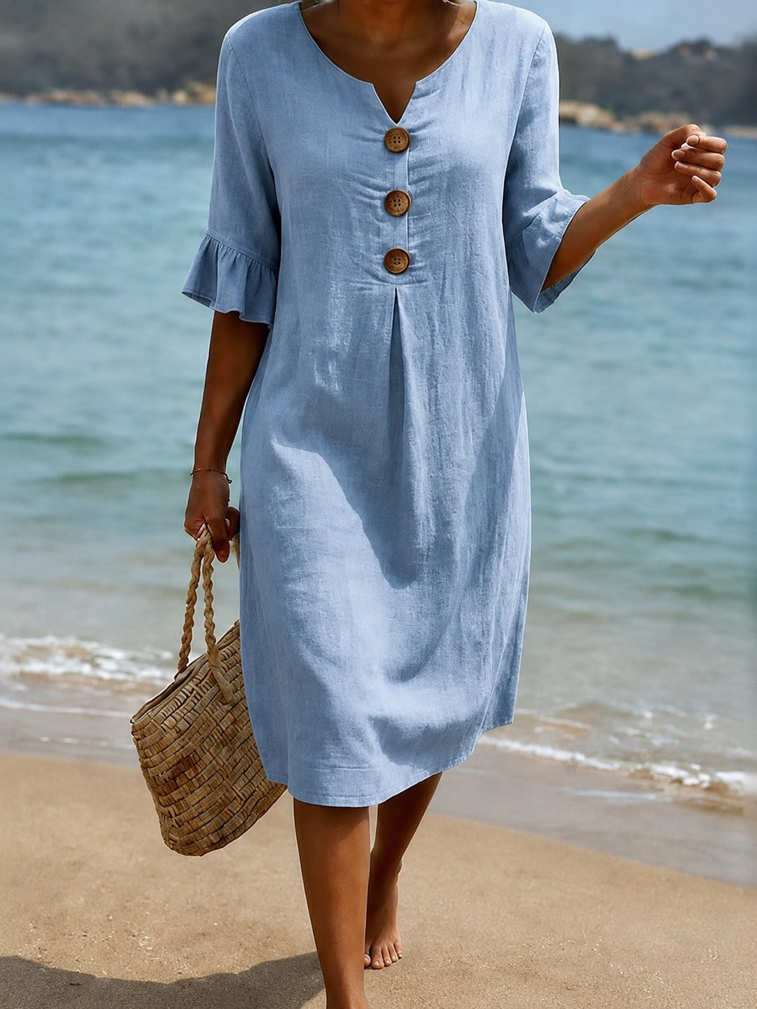 Deborah - Robe Chic avec Manches Volantées