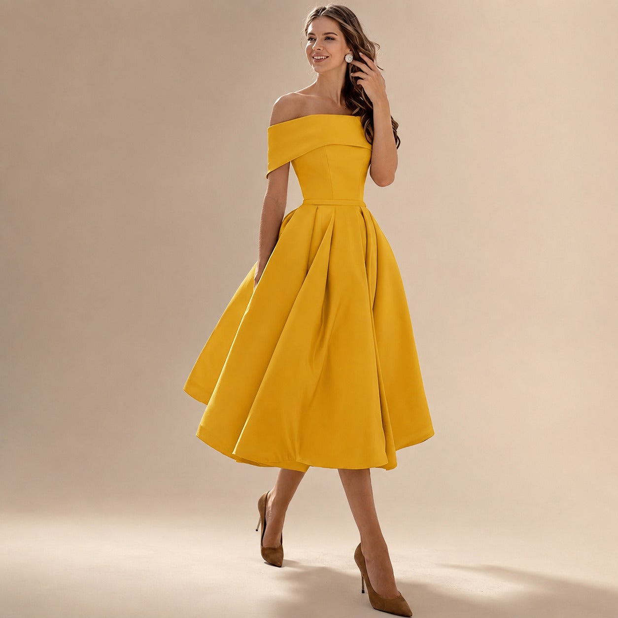 Erika - Robe Élégante Aux Épaules Dénudées