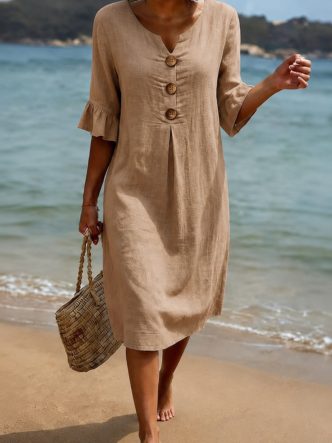Deborah - Robe Chic avec Manches Volantées
