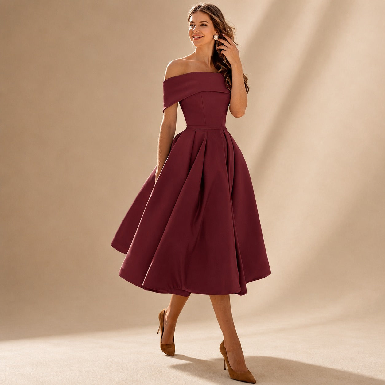 Erika - Robe Élégante Aux Épaules Dénudées