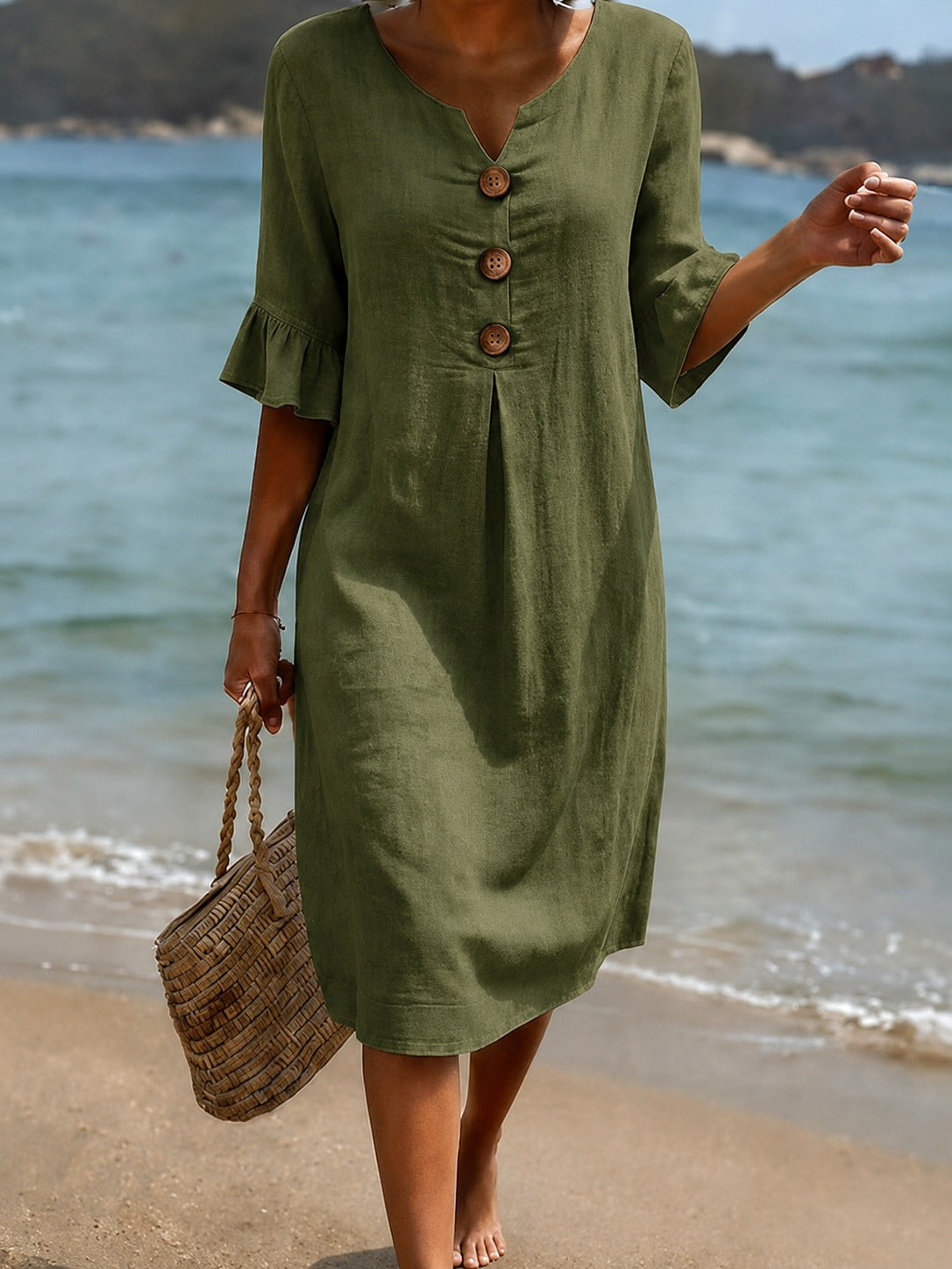 Deborah - Robe Chic avec Manches Volantées