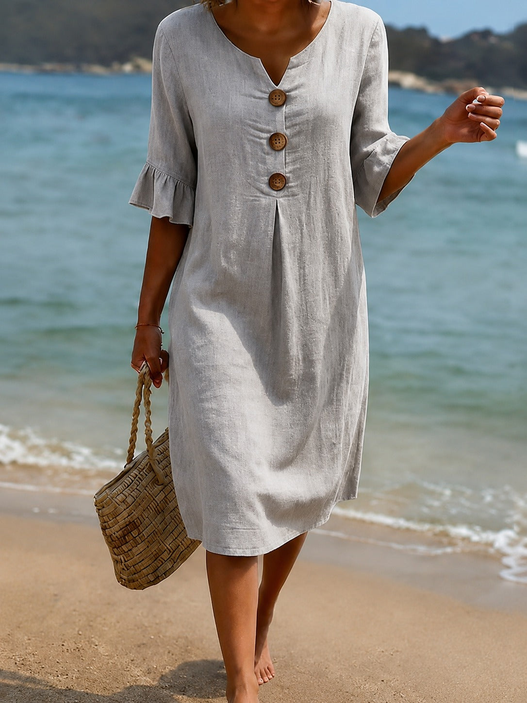 Deborah - Robe Chic avec Manches Volantées