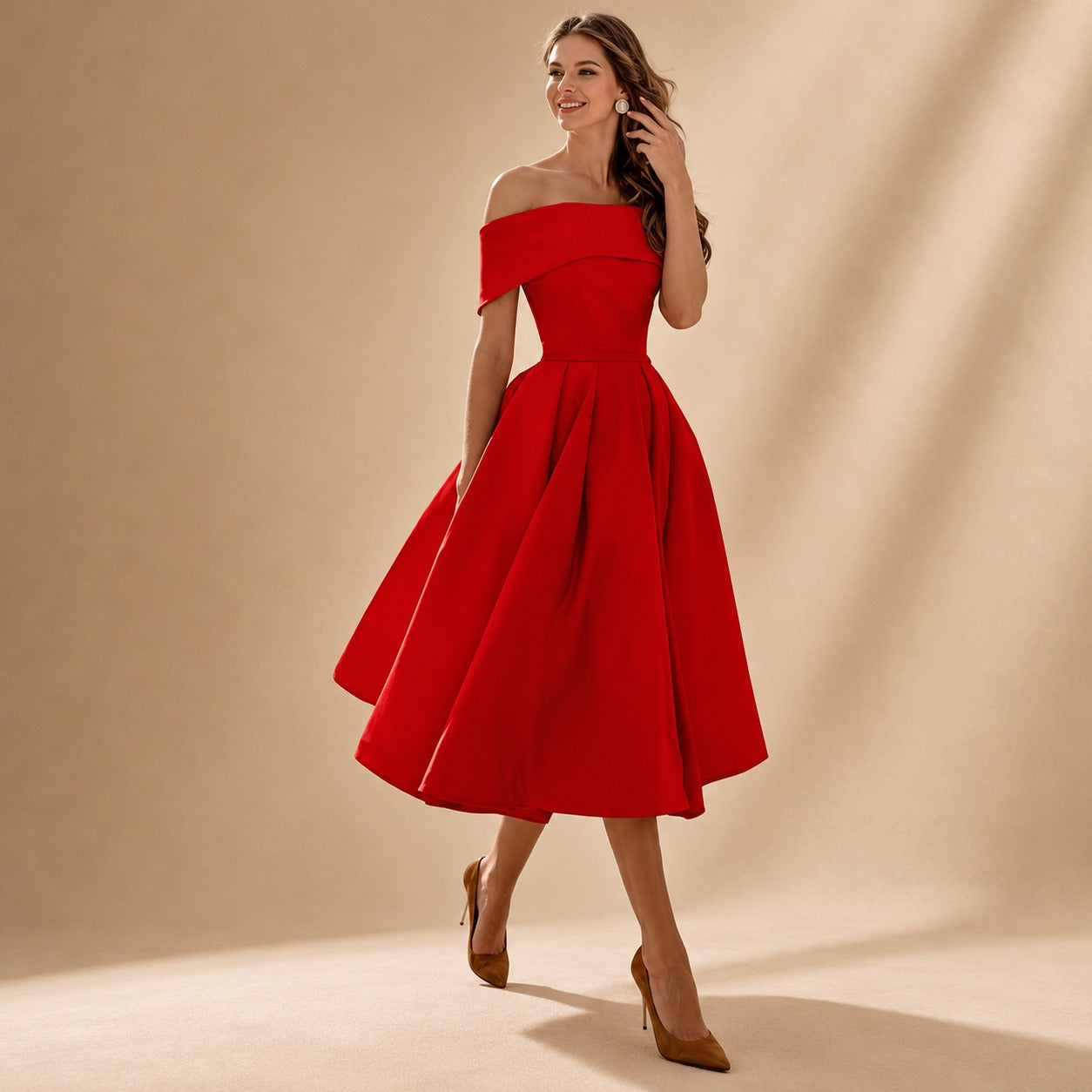 Erika - Robe Élégante Aux Épaules Dénudées