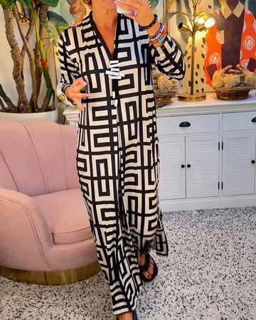 Valerie - Élégante Robe à Motifs Géométriques