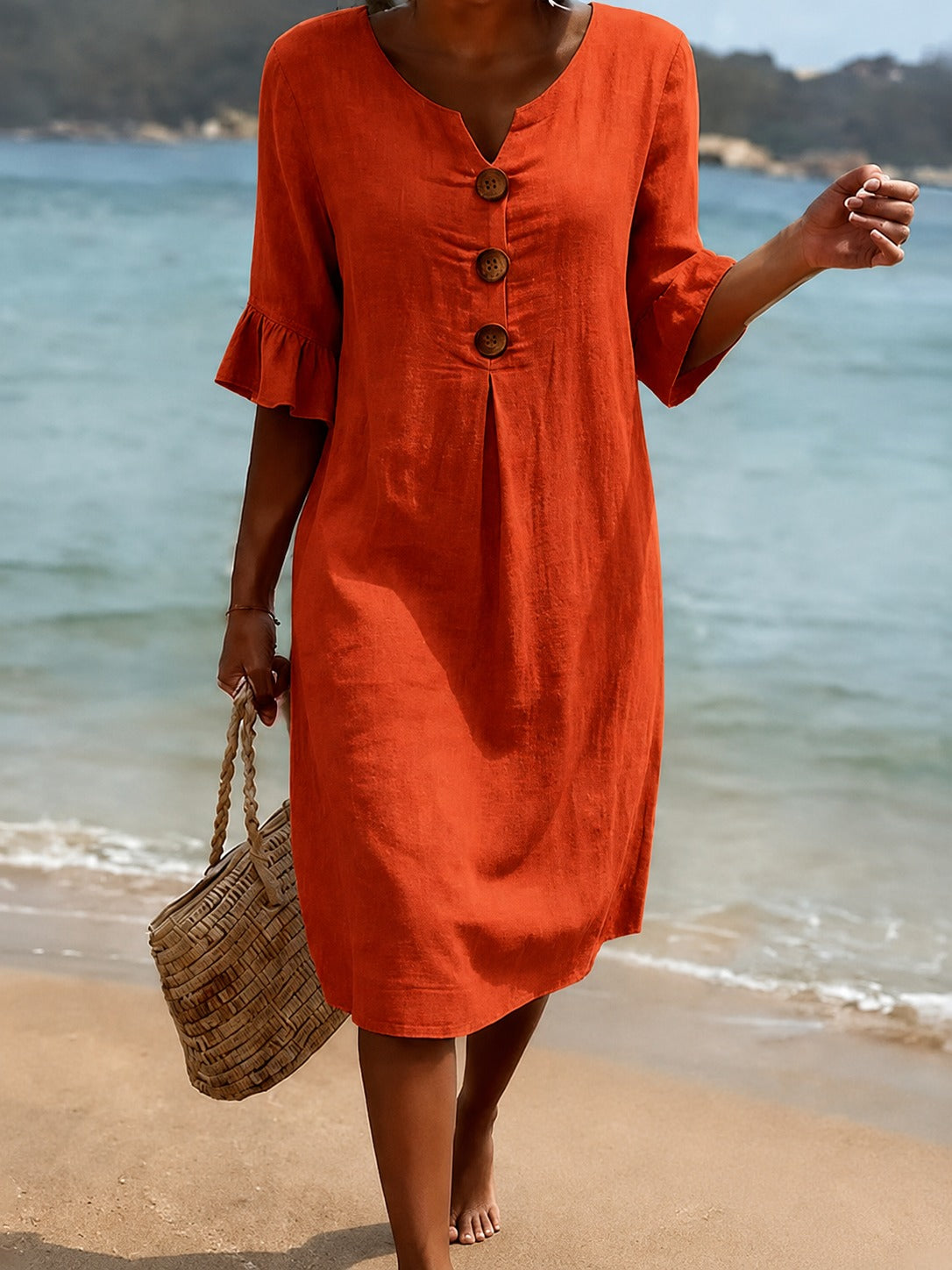 Deborah - Robe Chic avec Manches Volantées