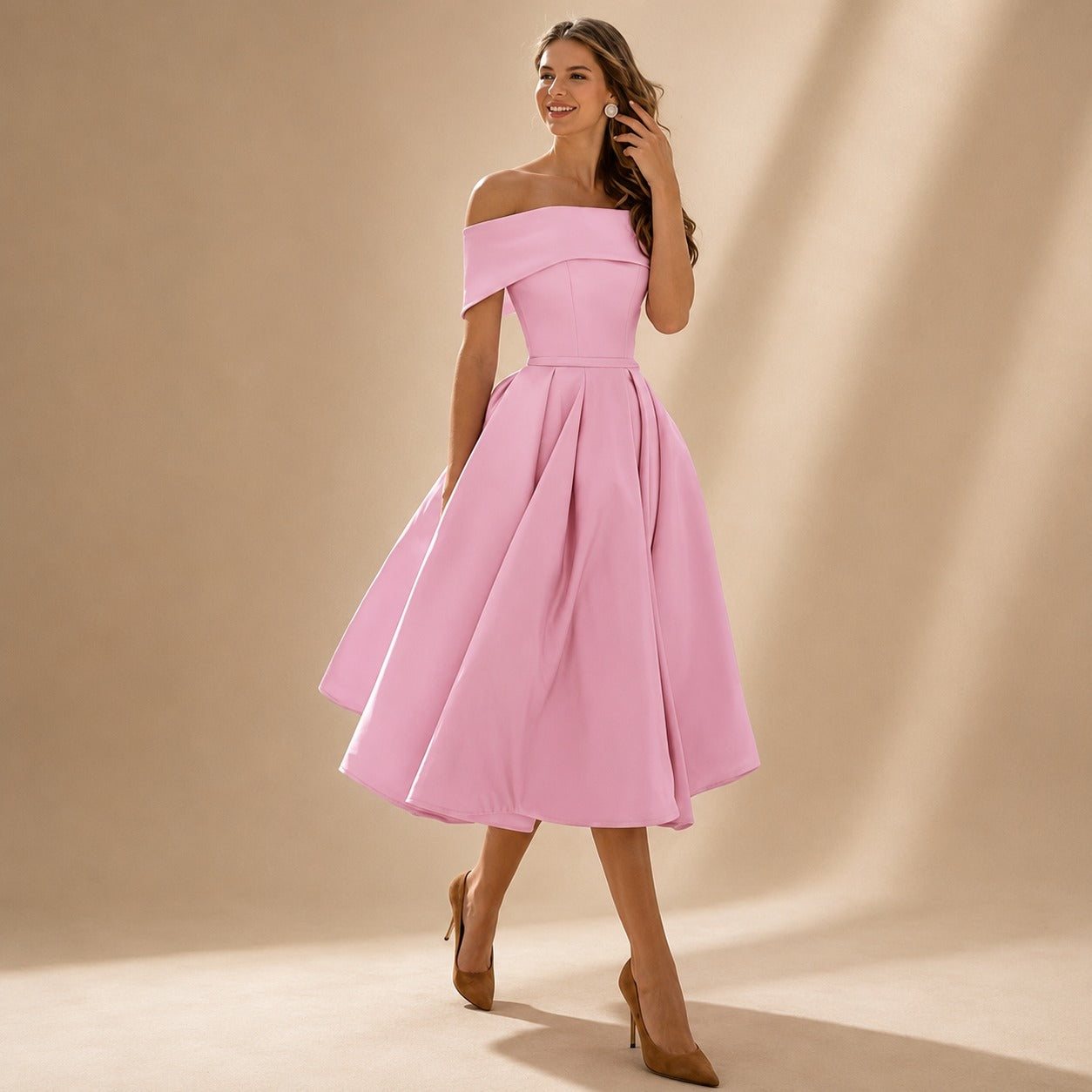 Erika - Robe Élégante Aux Épaules Dénudées