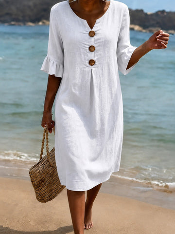 Deborah - Robe Chic avec Manches Volantées