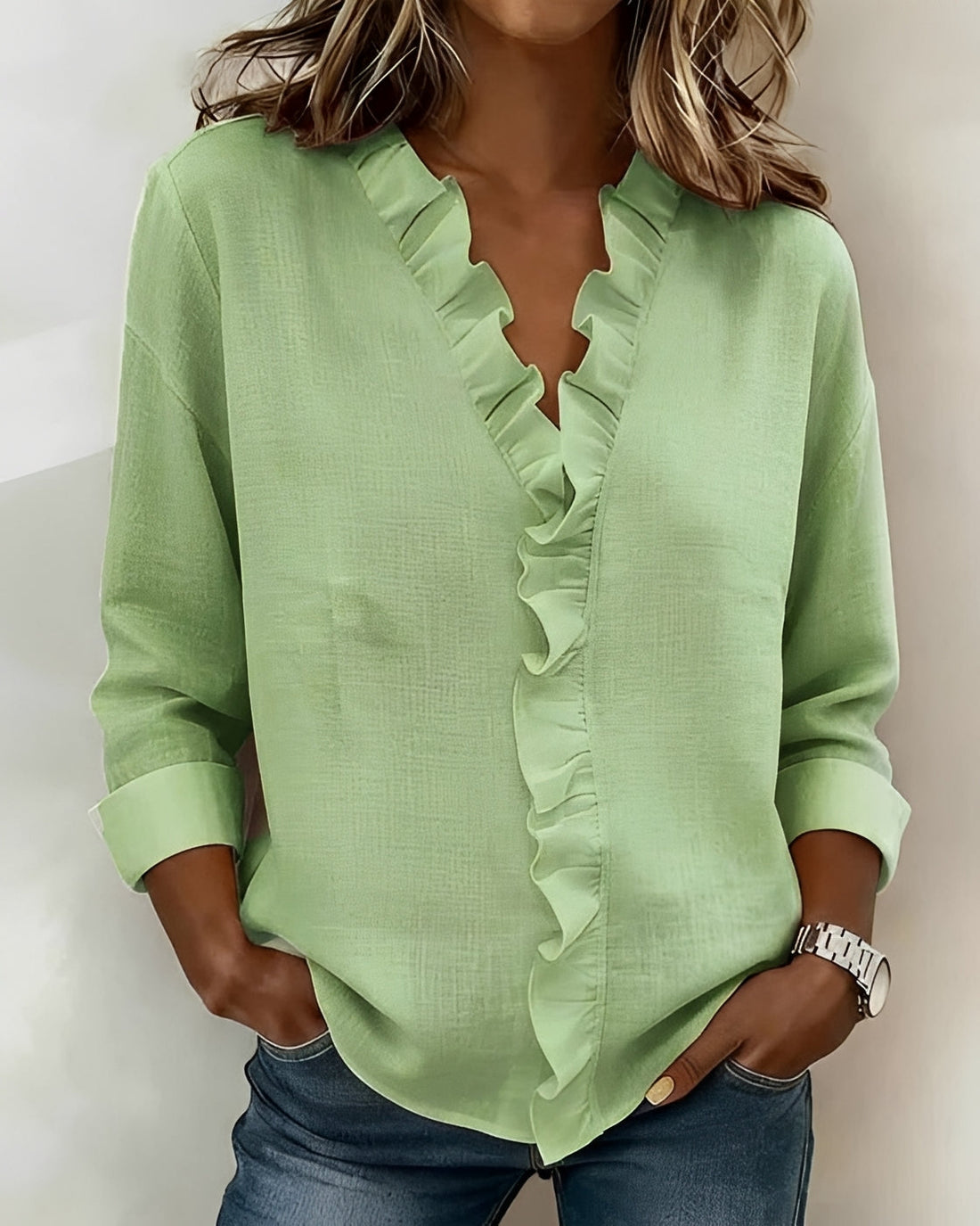 Samia - Élégante blouse à manches longues