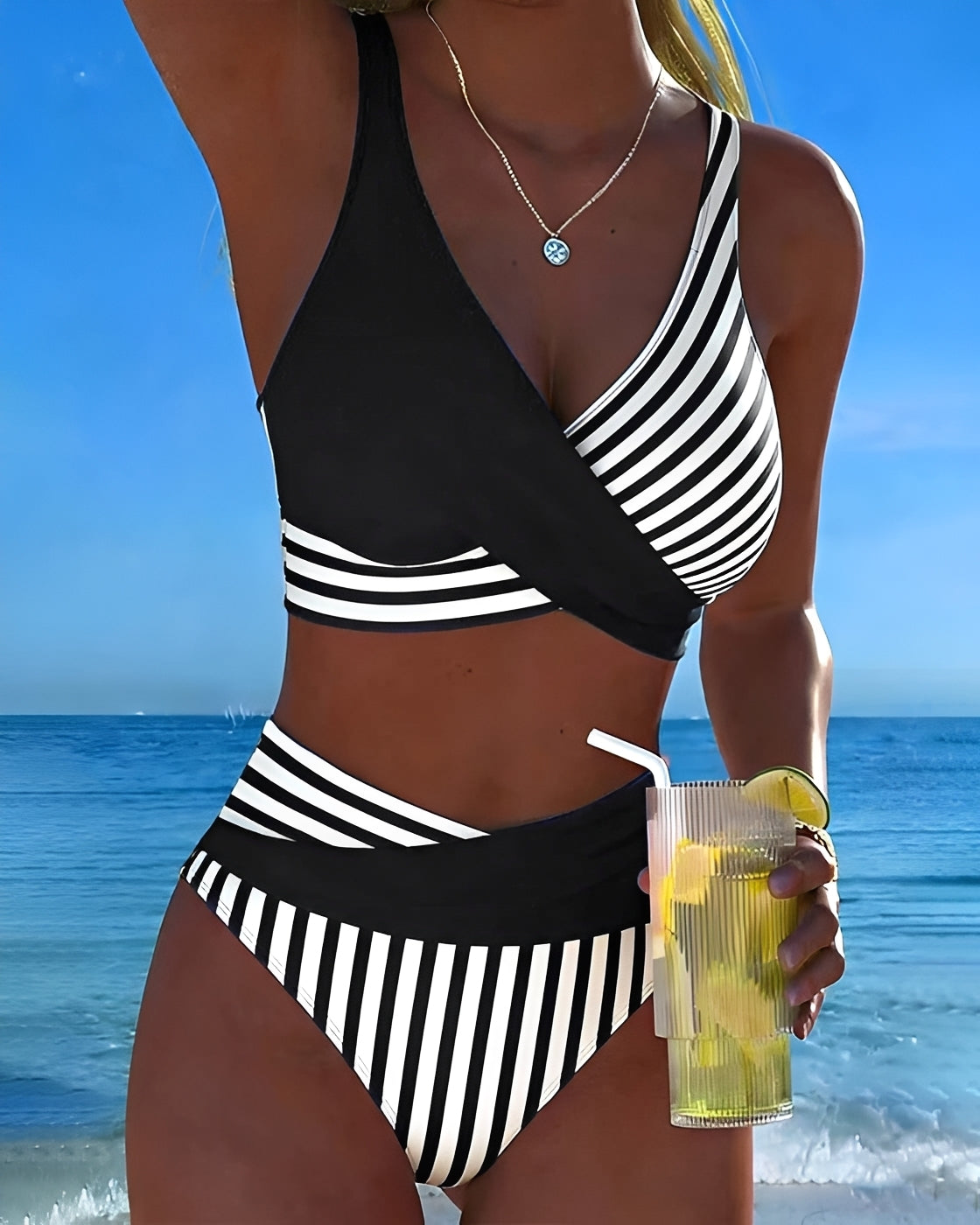 Angelica - Bikini deux pièces à rayures chic