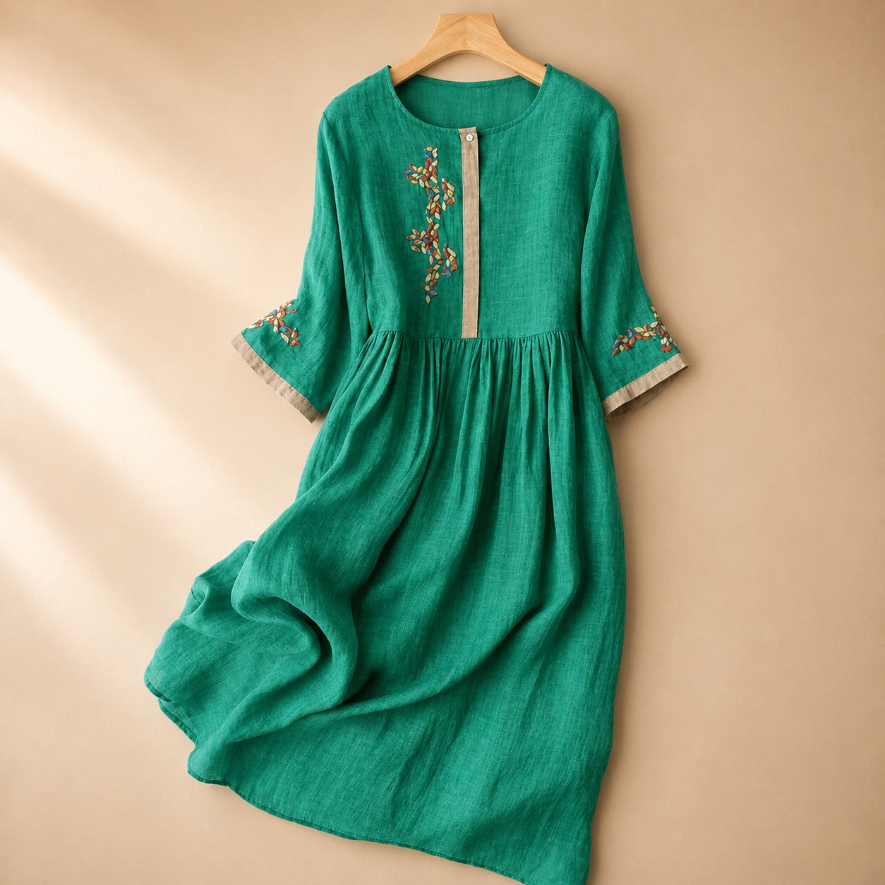 Laura - Robe Décontractée de Style Bohème avec Broderies