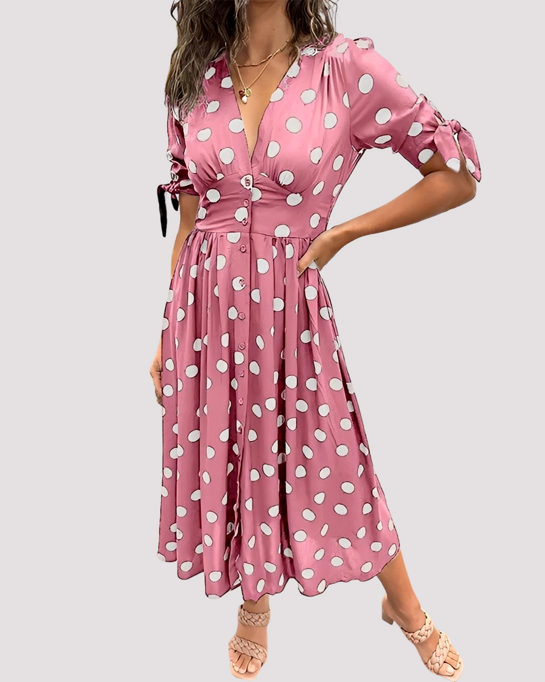 Nicole - Robe Élégante à Pois