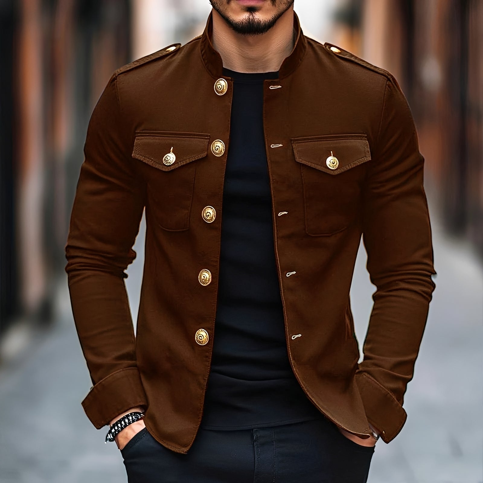 Leighton - Veste à boutons, élégante et décontractée