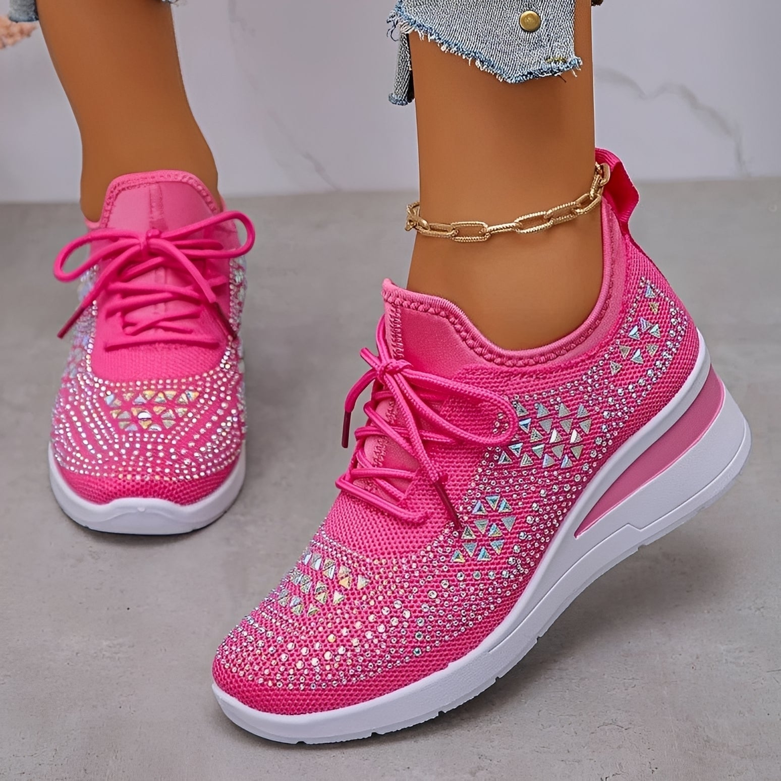 Elodie - Baskets Confortables et Élégantes avec Détails Brillants