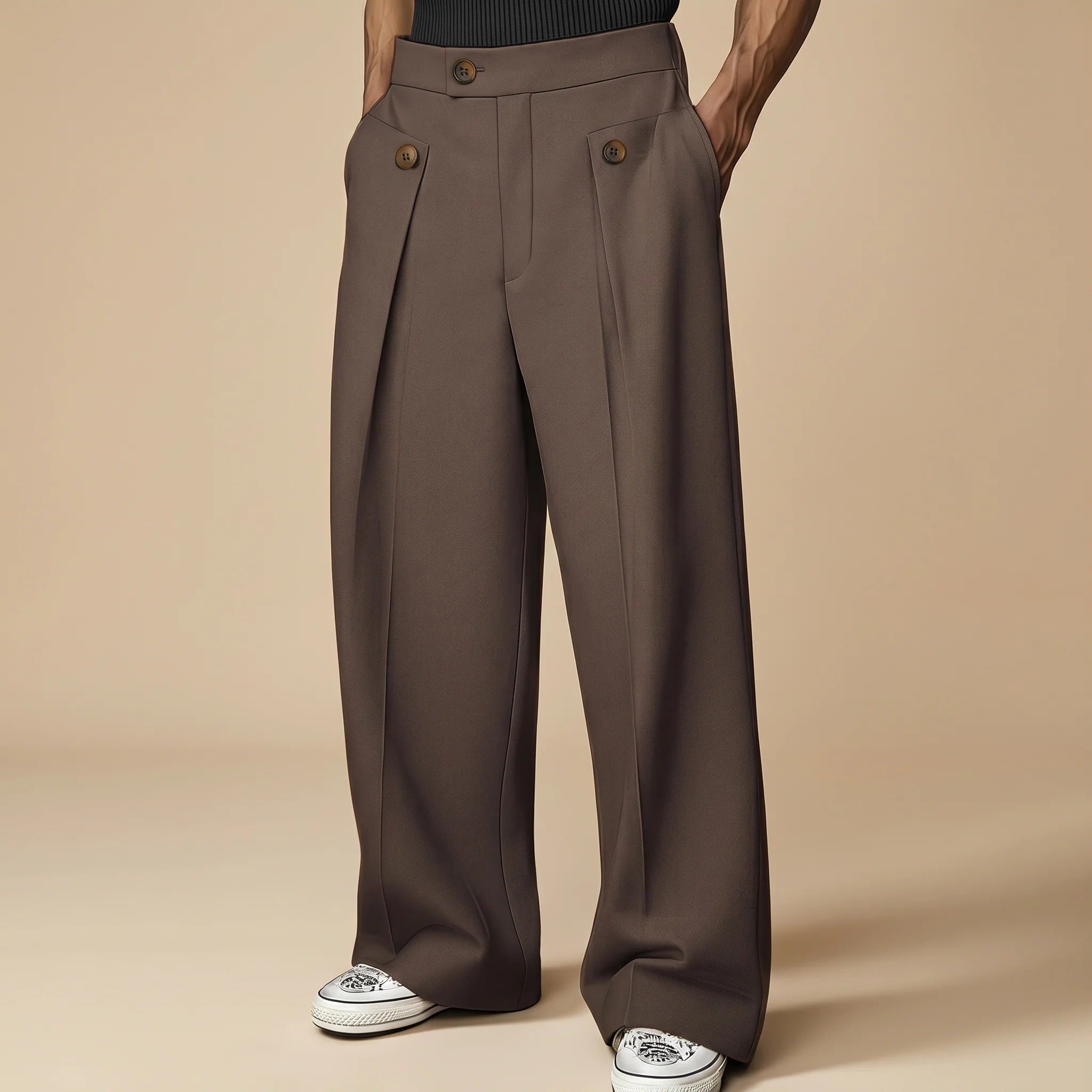 John - Pantalon Chic Large Taille Haute
