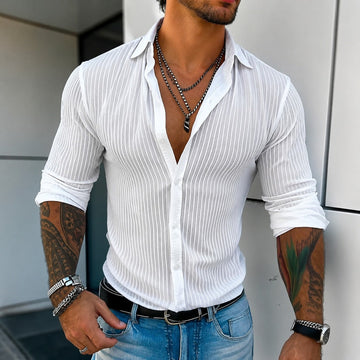 Jonty - Chemise à manches longues et rayures pour un style décontracté