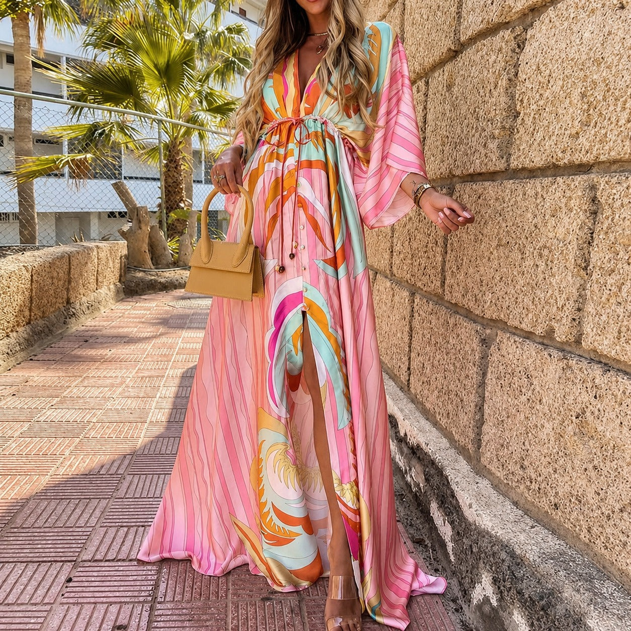 Janice - Robe longue élégante et vive