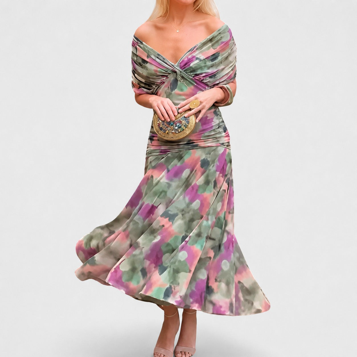 Bernice - Robe Maxi Élégante avec Détails Froncés
