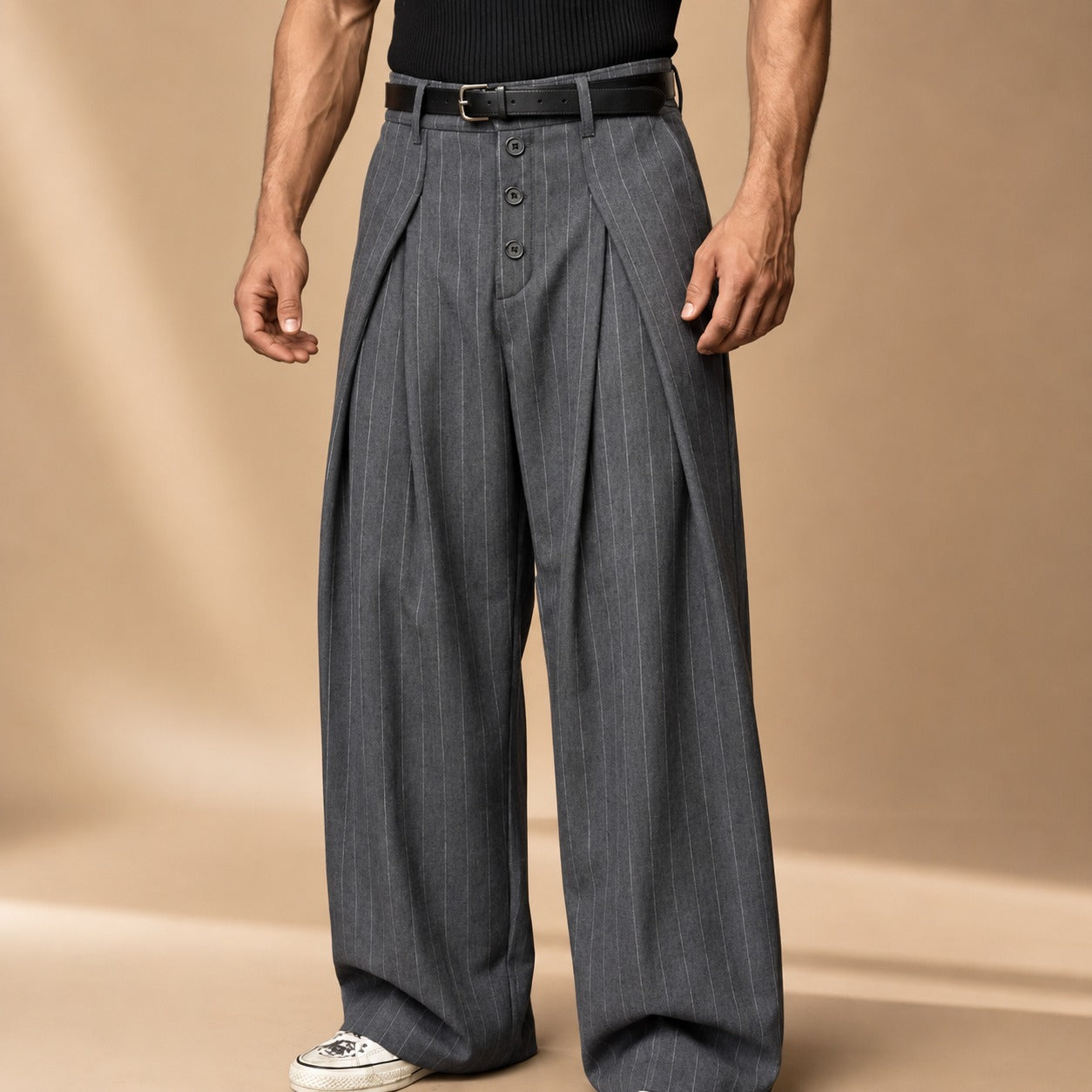 Farhan - Pantalon à motifs avec coupe large