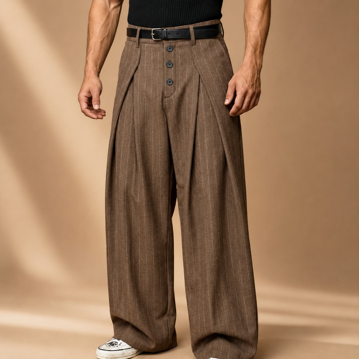 Farhan - Pantalon à motifs avec coupe large