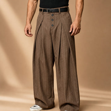 Farhan - Pantalon à motifs avec coupe large