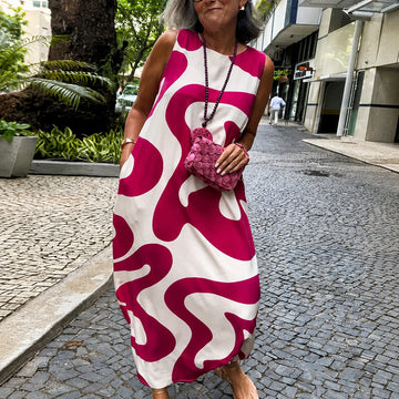 Taylor - Robe Élégante sans Manches à Motif Géométrique
