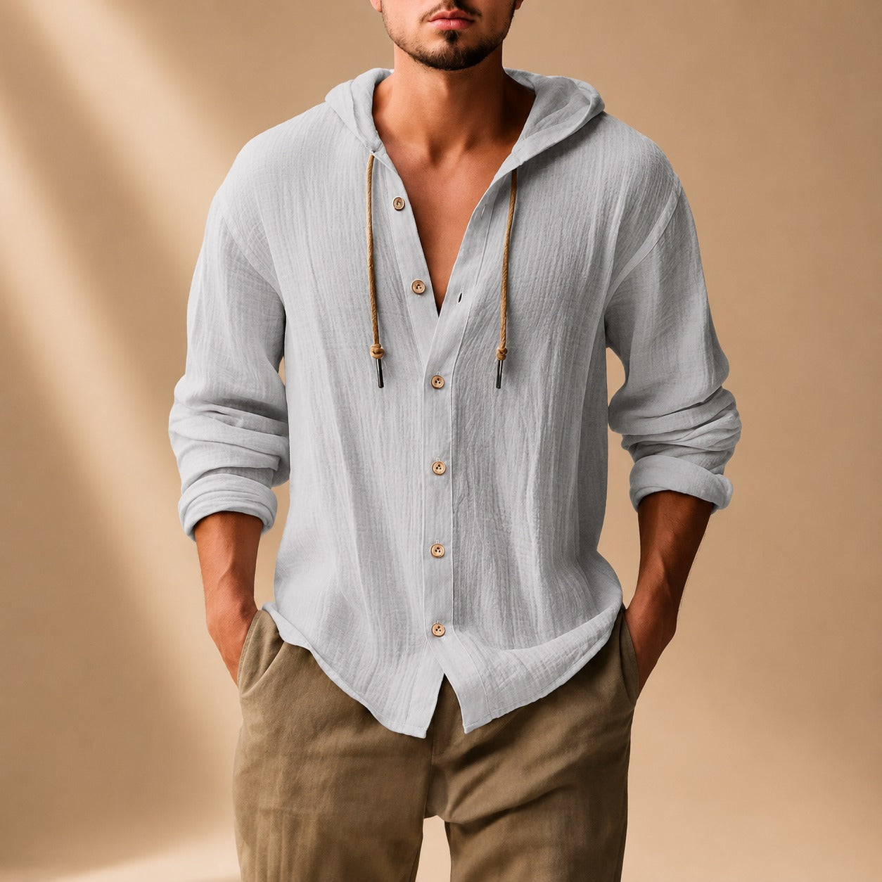 Kayne - Chemise Ample avec Capuche et Manches Longues