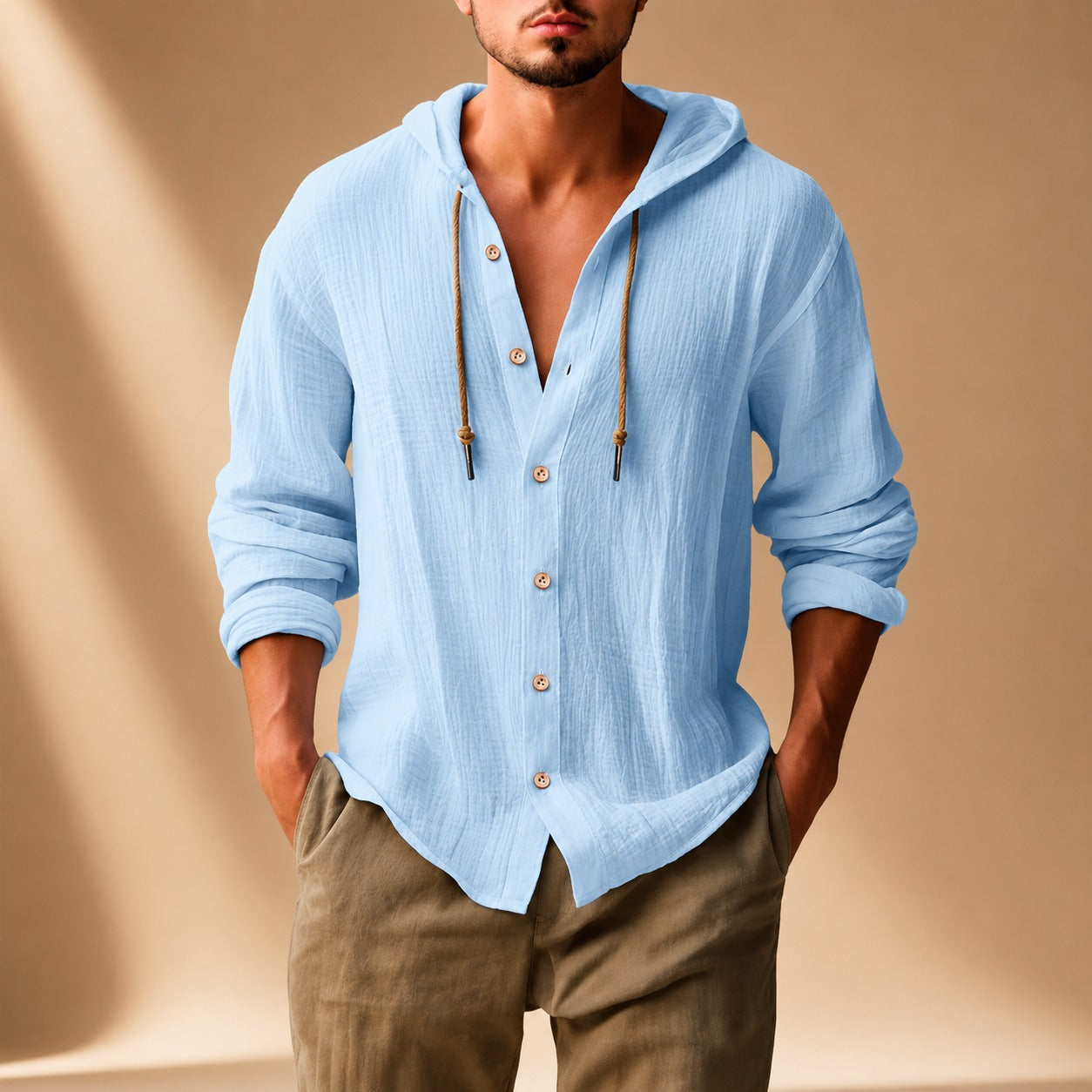 Kayne - Chemise Ample avec Capuche et Manches Longues