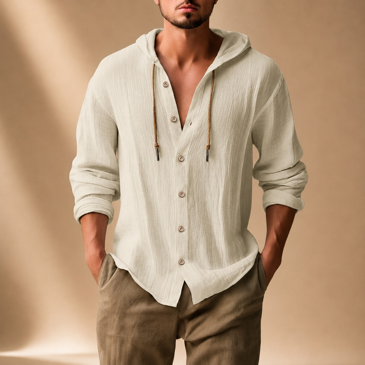 Kayne - Chemise Ample avec Capuche et Manches Longues