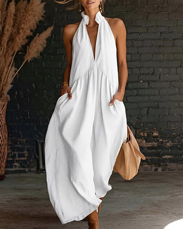 Briony - Robe Longue Chic Sans Manches