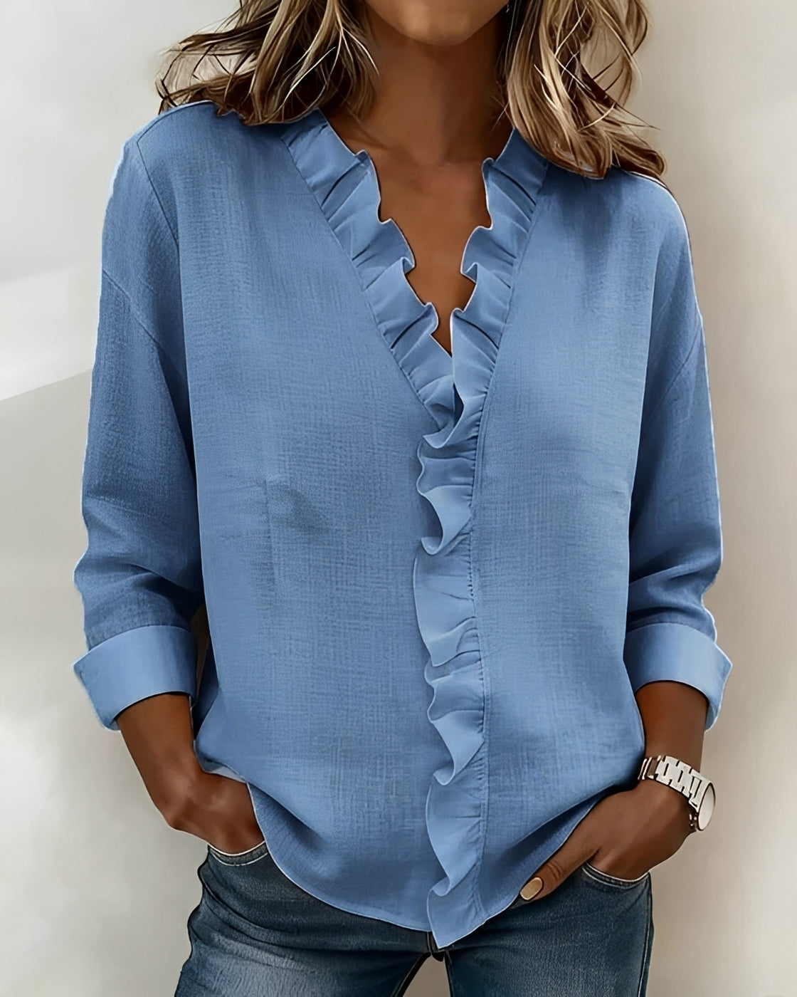 Samia - Élégante blouse à manches longues