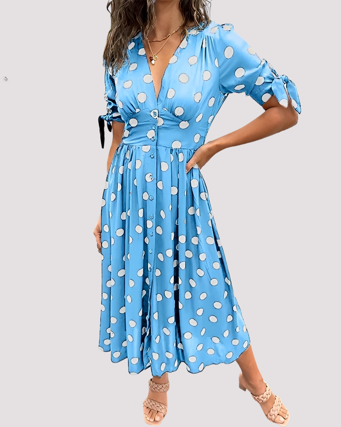Nicole - Robe Élégante à Pois