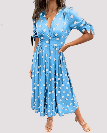 Nicole - Robe Élégante à Pois