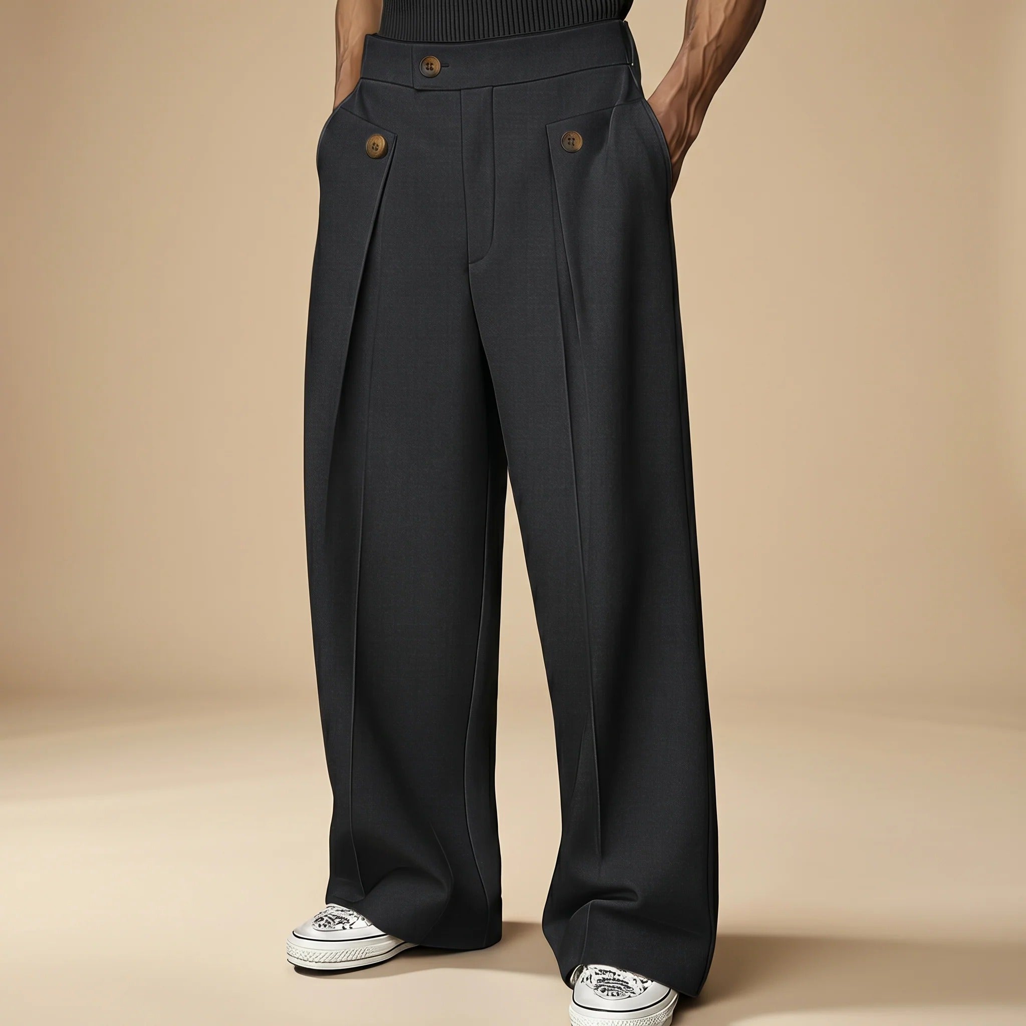 John - Pantalon Chic Large Taille Haute