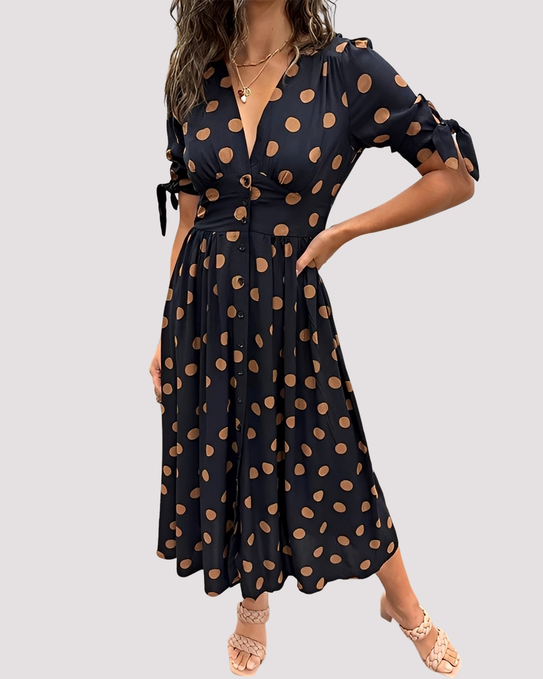 Nicole - Robe Élégante à Pois