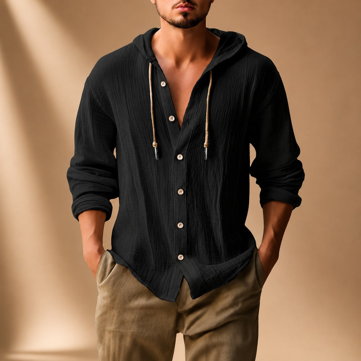 Kayne - Chemise Ample avec Capuche et Manches Longues