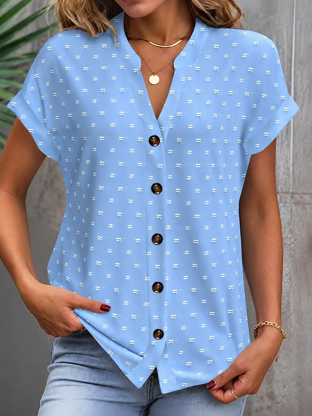 Cardena - Blouse Chic à Épaules Descendantes