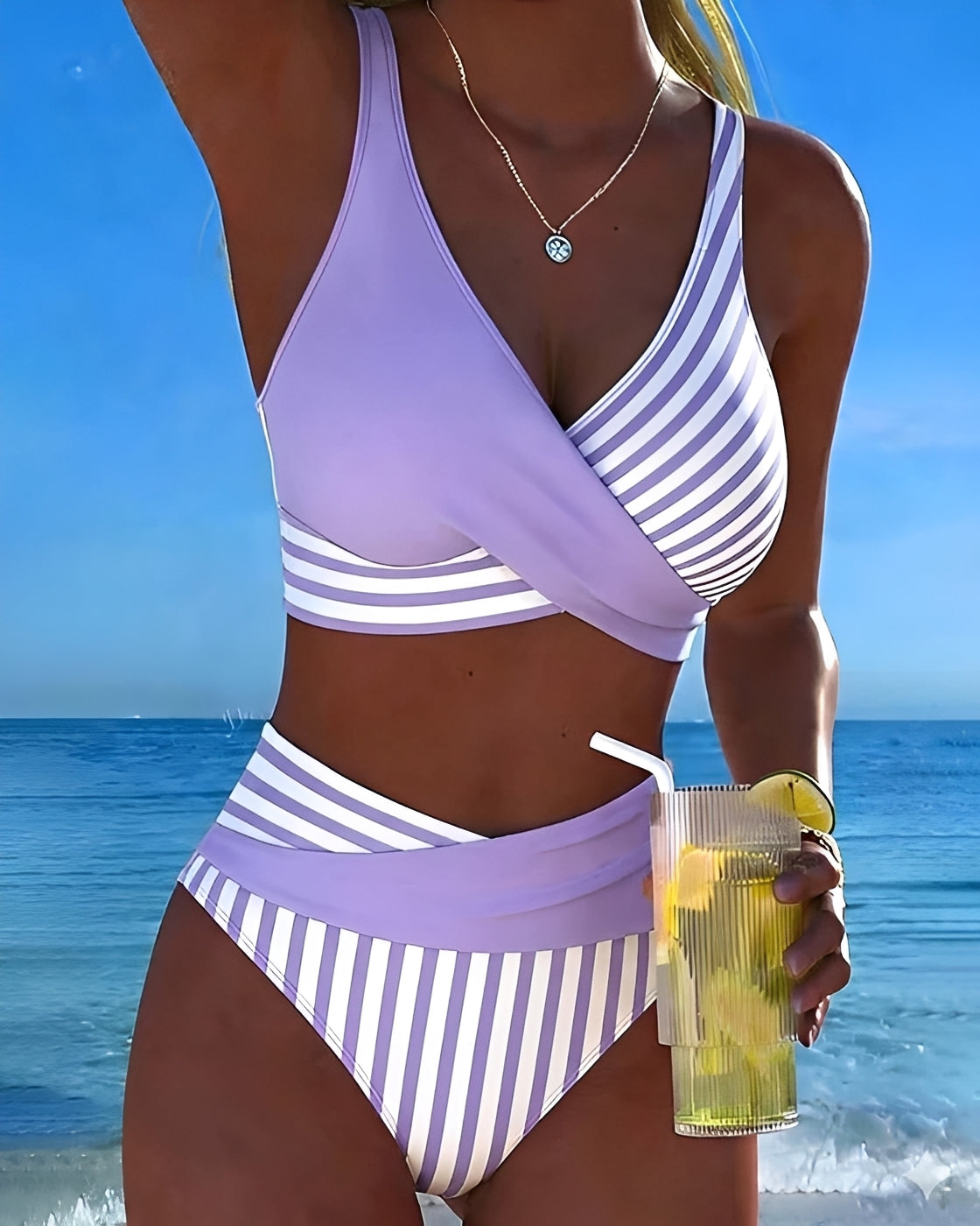 Angelica - Bikini deux pièces à rayures chic