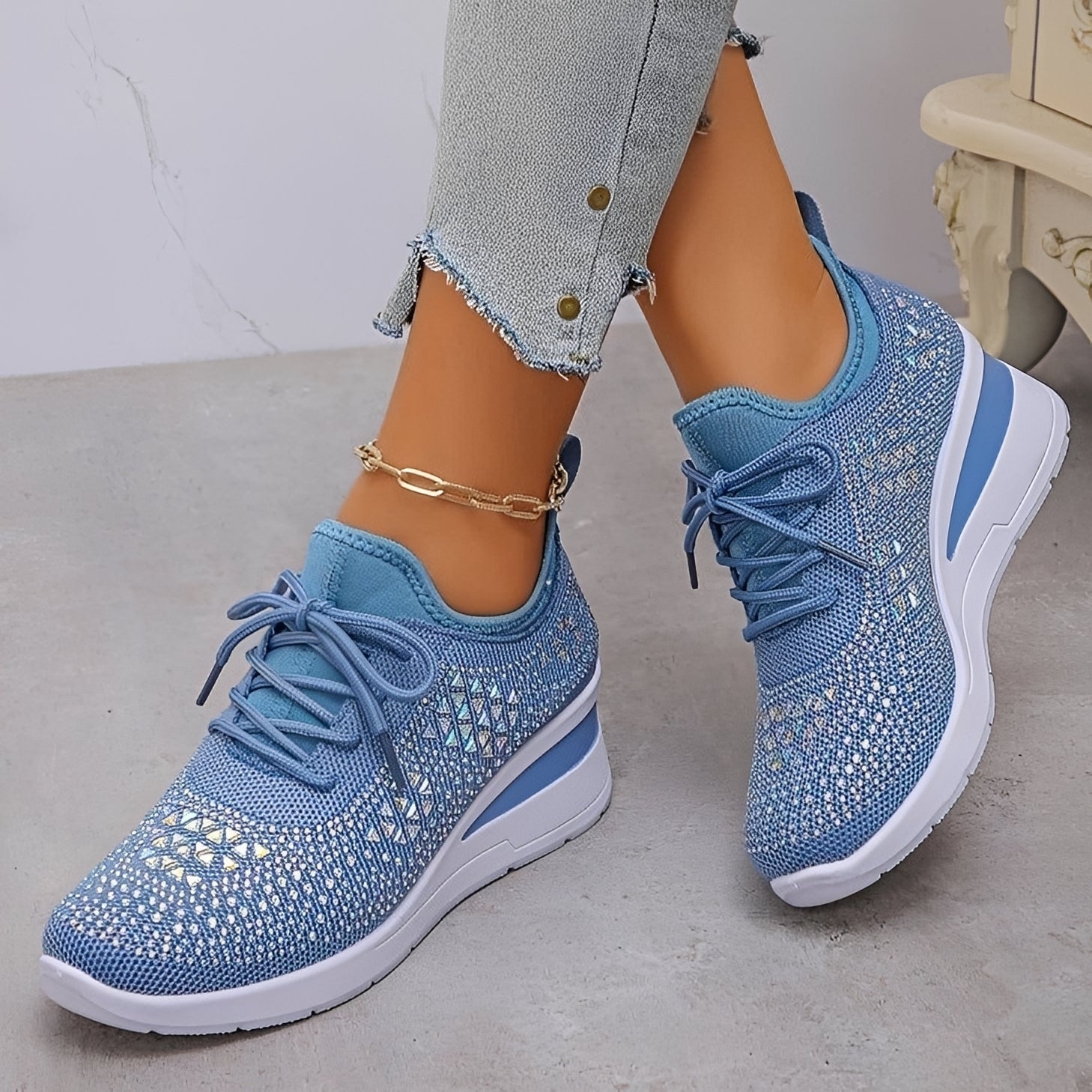 Elodie - Baskets Confortables et Élégantes avec Détails Brillants