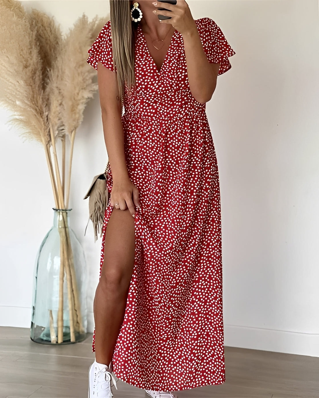 Kathleen - Robe Maxi Décontractée avec Ouverture