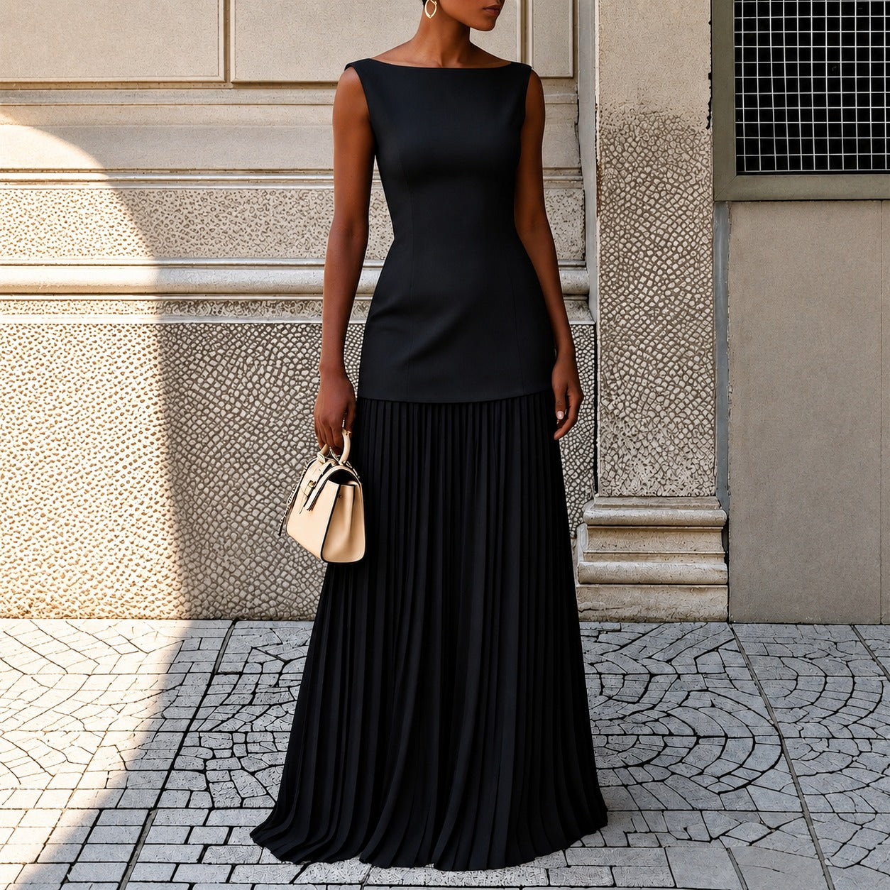 Alice - Robe Longue Élégante Sans Manches Chic