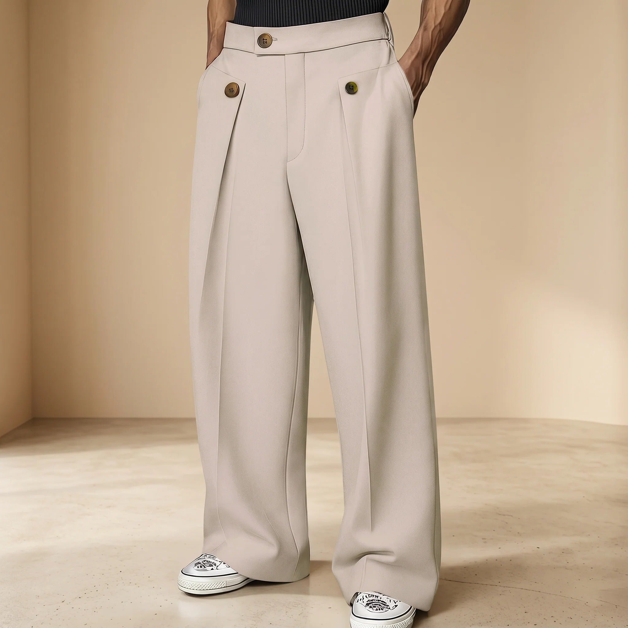 John - Pantalon Chic Large Taille Haute