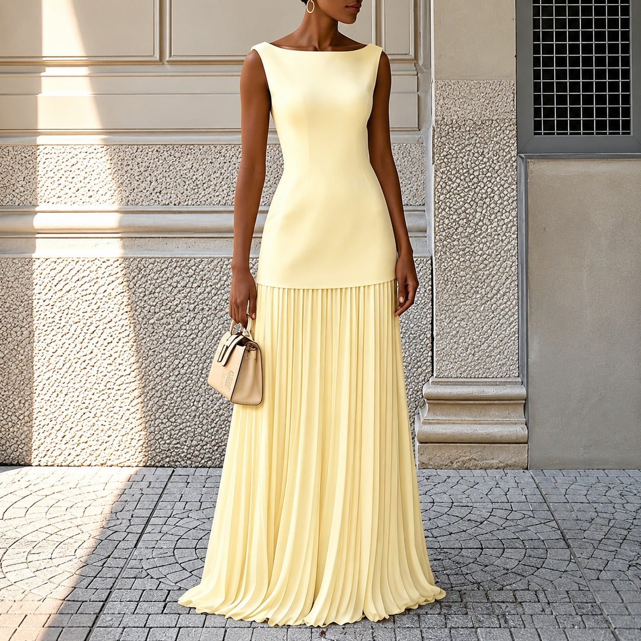 Alice - Robe Longue Élégante Sans Manches Chic