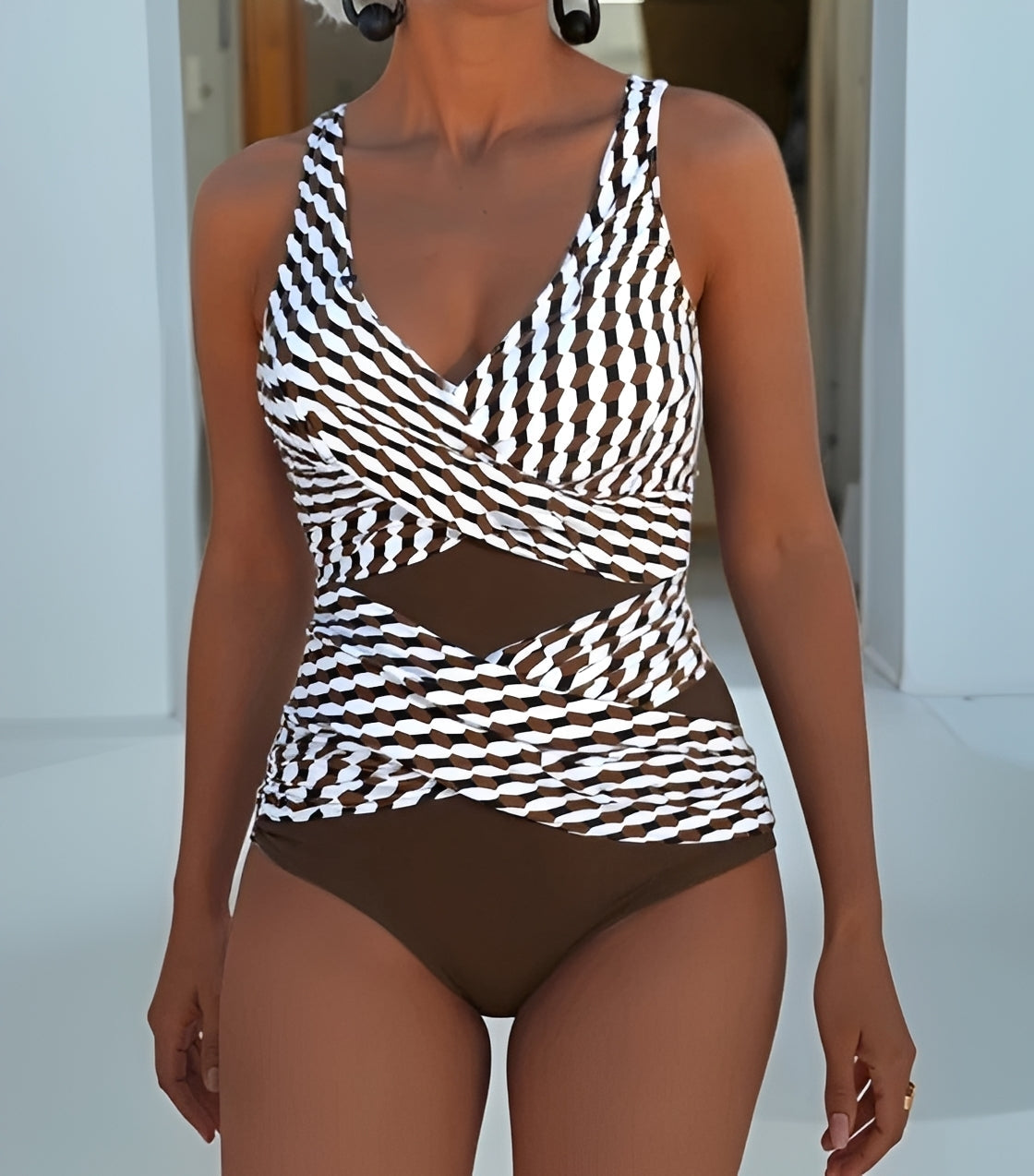 Karen - Maillot de Bain Élégant avec Détail Enchevêtré