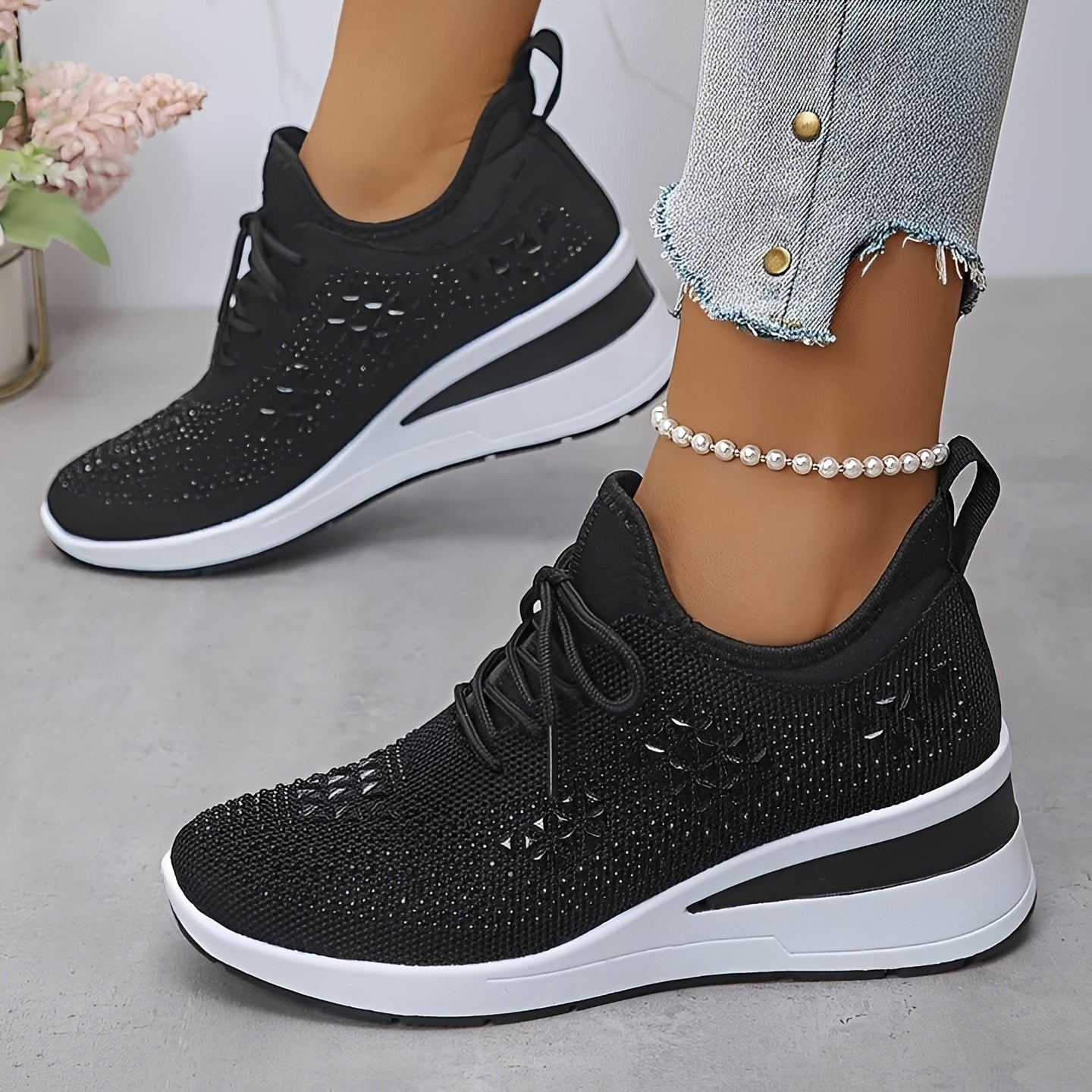 Elodie - Baskets Confortables et Élégantes avec Détails Brillants